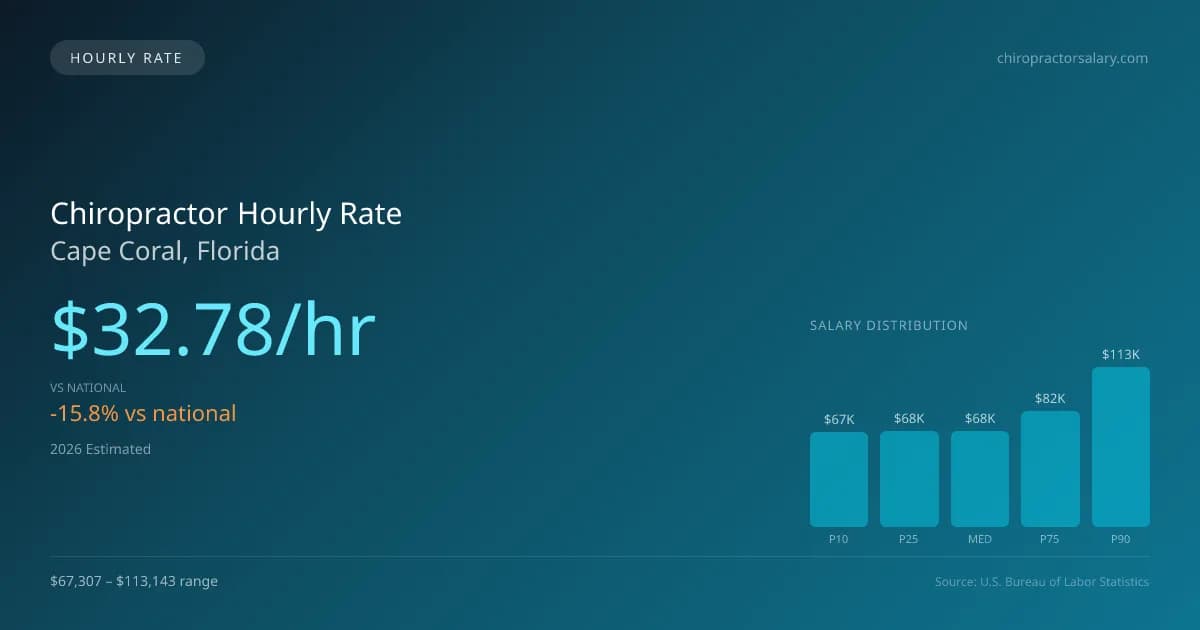 Chiropractor Hourly Rate in Cape Coral, FL — 2026 est., based on 2025 BLS