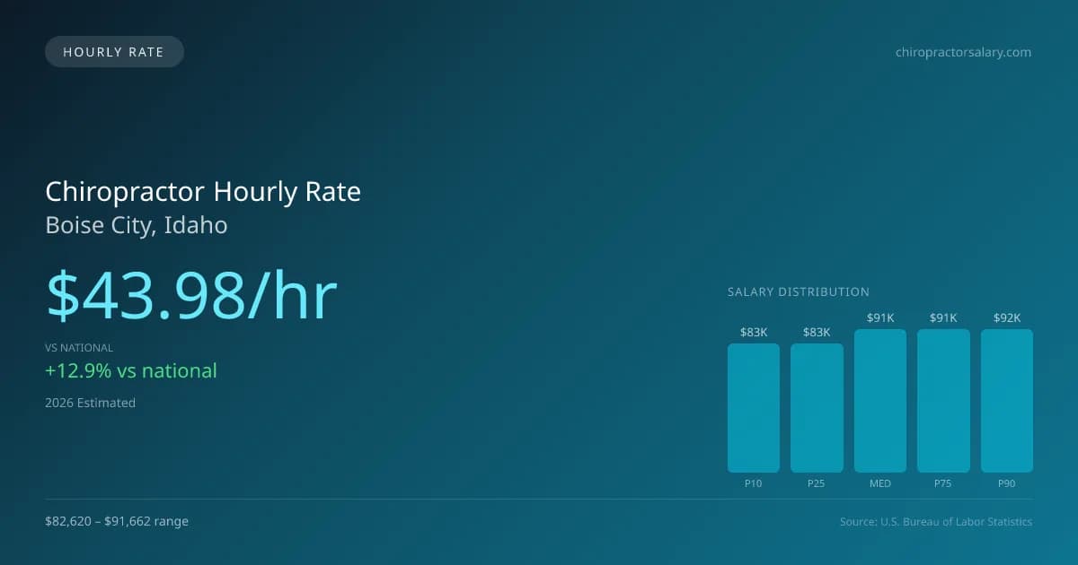 Chiropractor Hourly Rate in Boise City, ID — 2026 est., based on 2025 BLS