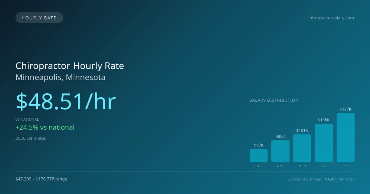 Chiropractor Hourly Rate in Minneapolis, MN — 2026 est., based on 2025 BLS