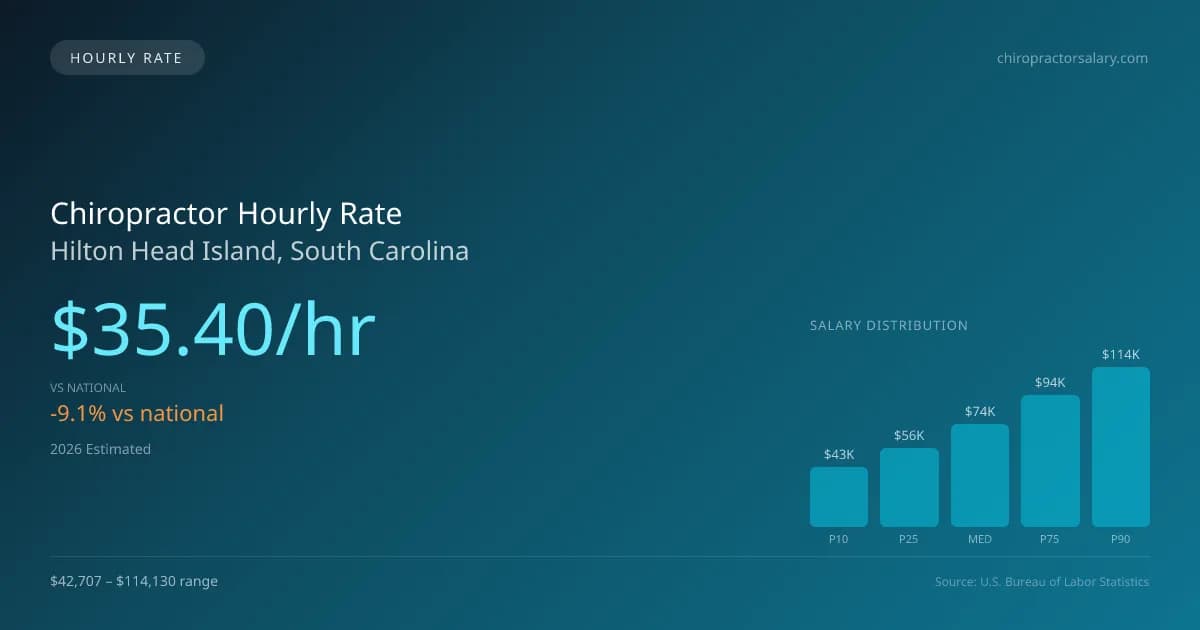 Chiropractor Hourly Rate in Hilton Head Island, SC — 2026 est., based on 2025 BLS