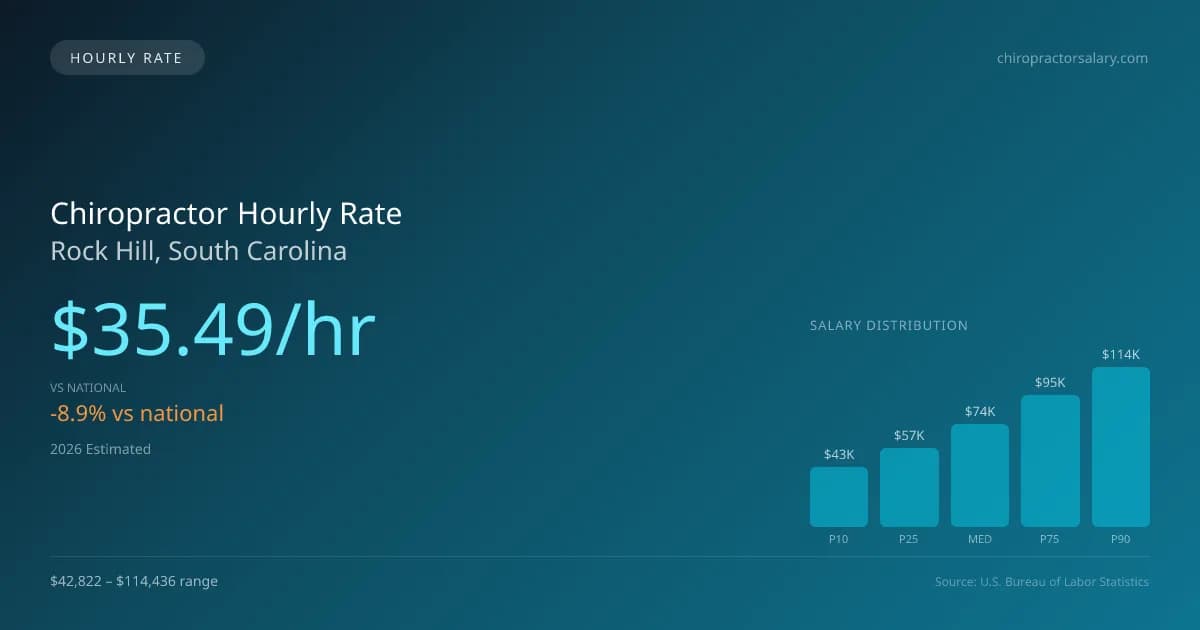 Chiropractor Hourly Rate in Rock Hill, SC — 2026 est., based on 2025 BLS