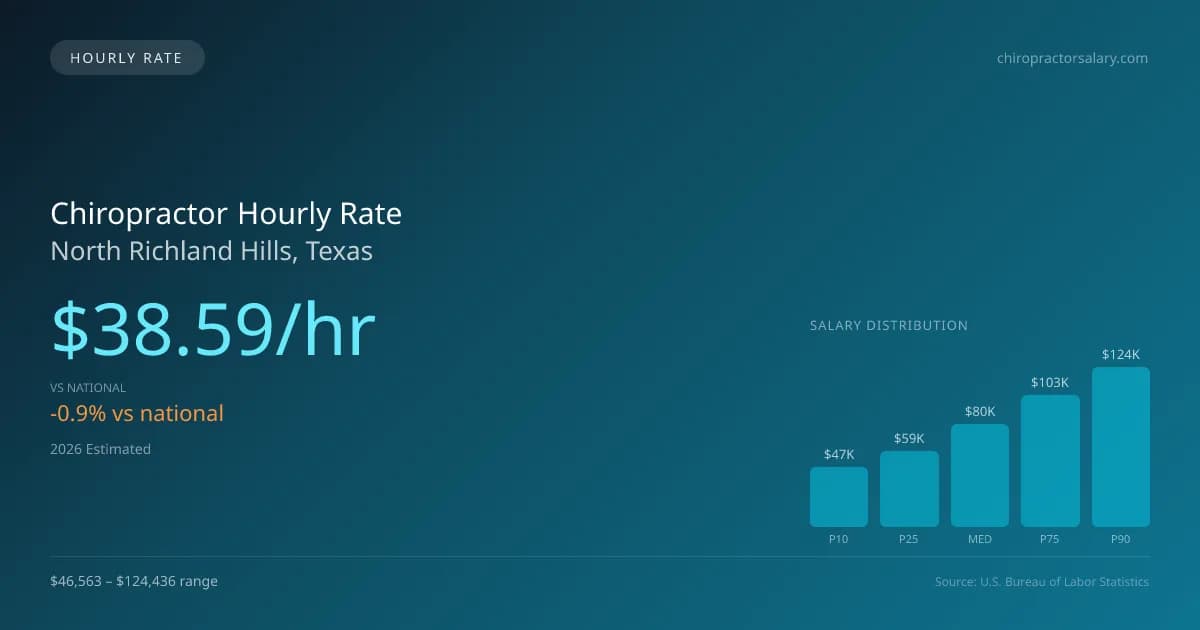 Chiropractor Hourly Rate in North Richland Hills, TX — 2026 est., based on 2025 BLS