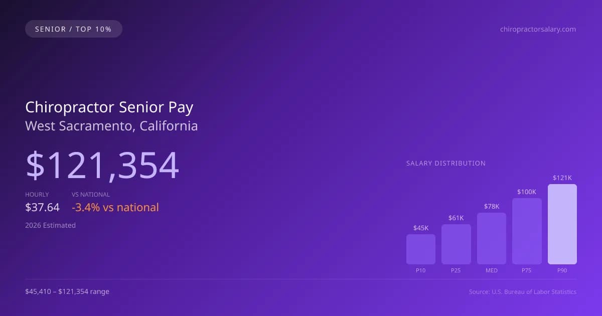 Chiropractor Senior Salary in West Sacramento, CA — 2026 est., based on 2025 BLS