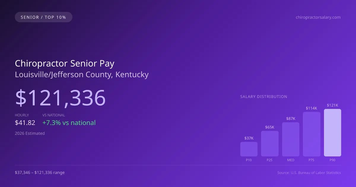 Chiropractor Senior Salary in Louisville/Jefferson County, KY — 2026 est., based on 2025 BLS