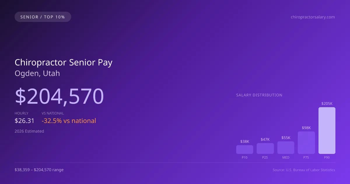 Chiropractor Senior Salary in Ogden, UT — 2026 est., based on 2025 BLS