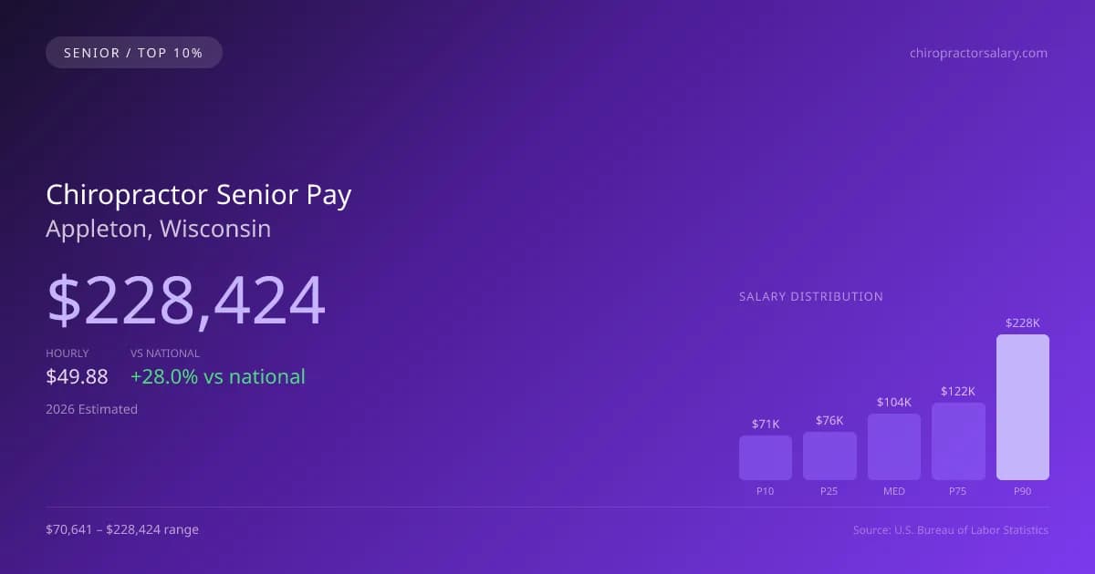 Chiropractor Senior Salary in Appleton, WI — 2026 est., based on 2025 BLS