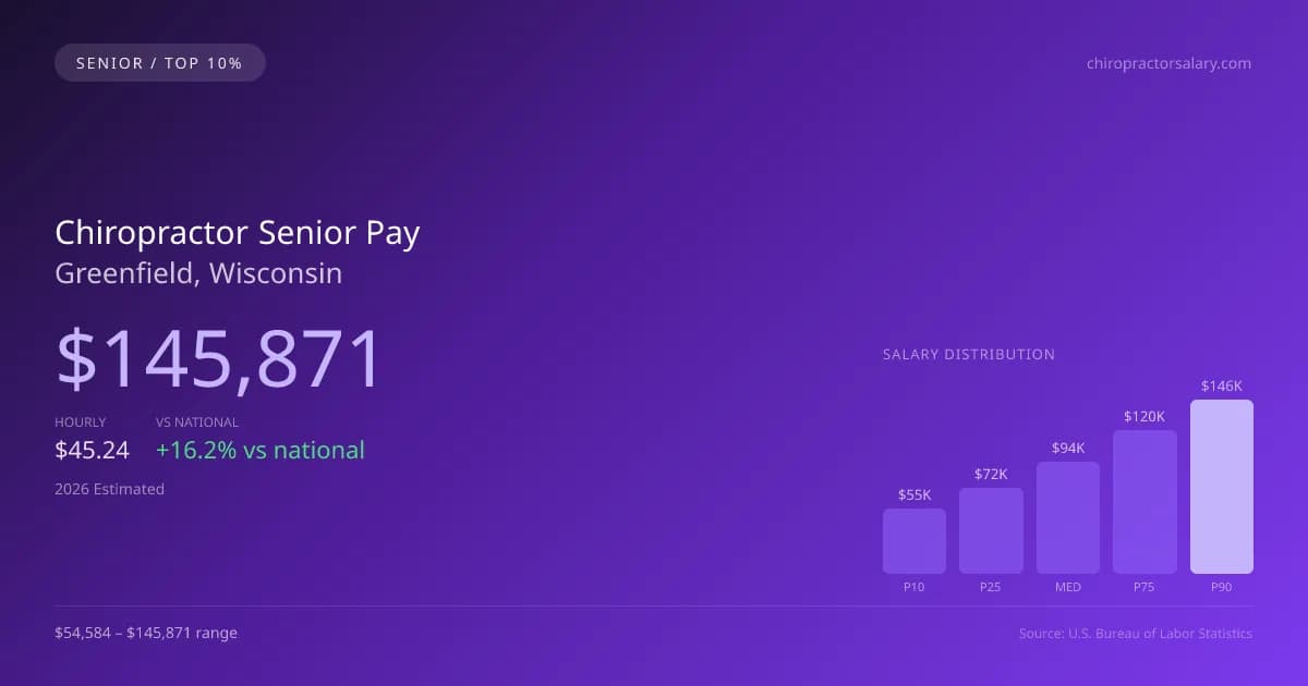 Chiropractor Senior Salary in Greenfield, WI — 2026 est., based on 2025 BLS