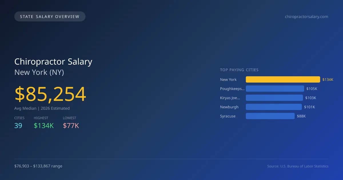 Chiropractor Salary in New York - 2025 BLS Data Infographic