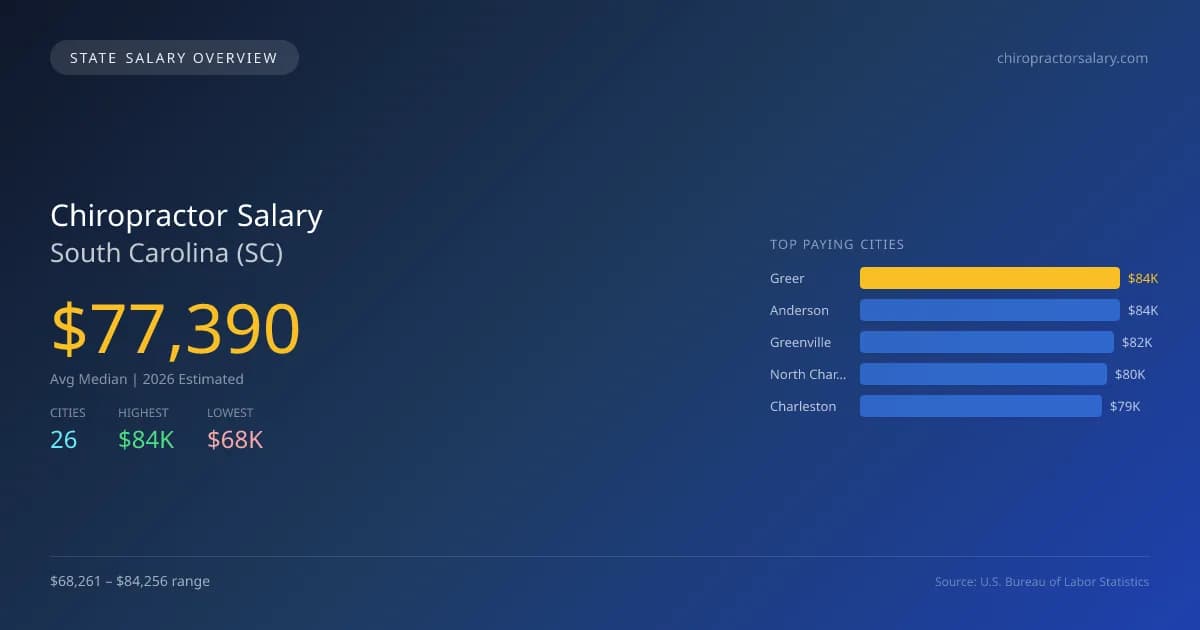 Chiropractor Salary in South Carolina - 2025 BLS Data Infographic