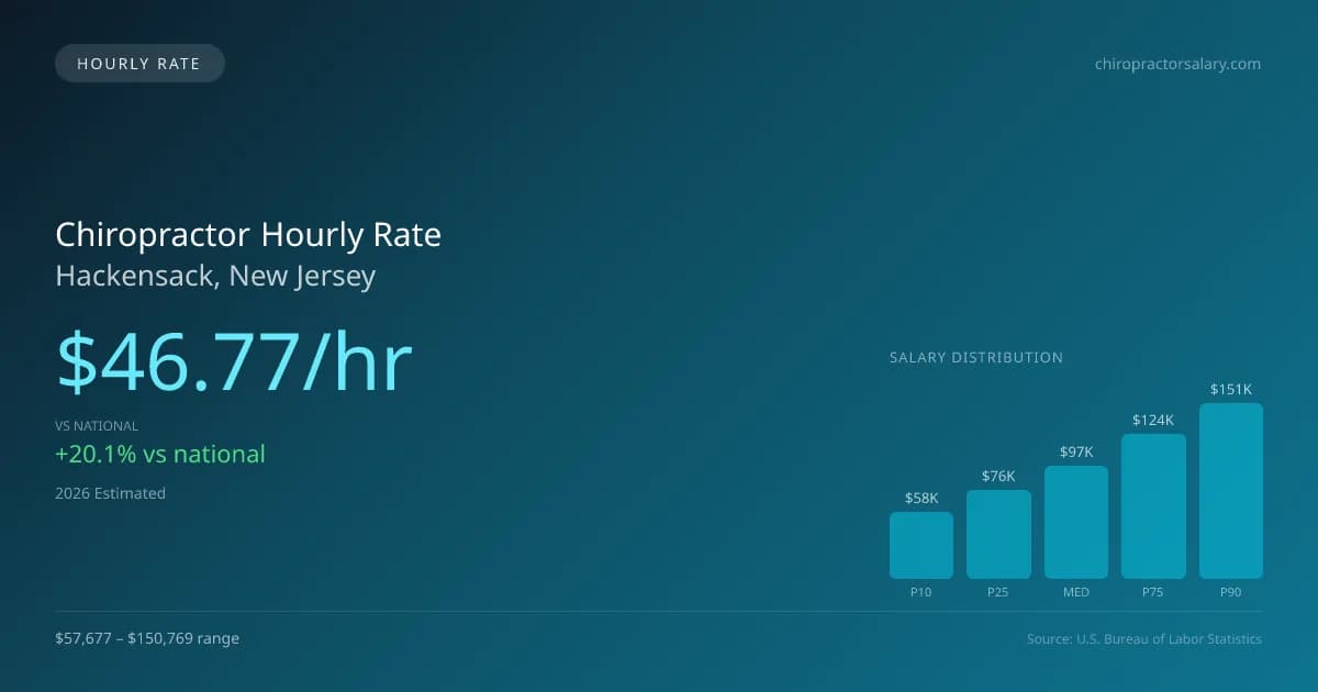 Chiropractor Hourly Rate in Hackensack, NJ — 2026 est., based on 2025 BLS