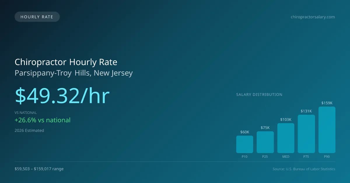 Chiropractor Hourly Rate in Parsippany-Troy Hills, NJ — 2026 est., based on 2025 BLS