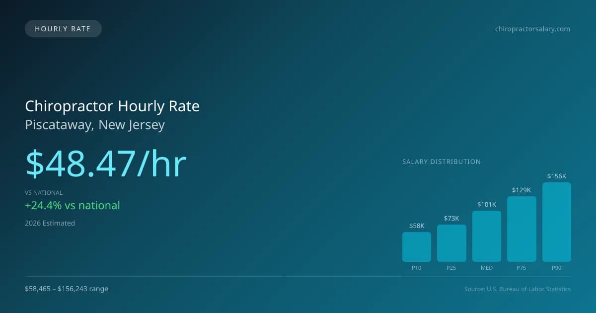 Chiropractor Hourly Rate in Piscataway, NJ — 2026 est., based on 2025 BLS