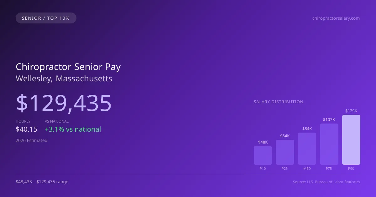 Chiropractor Senior Salary in Wellesley, MA — 2026 est., based on 2025 BLS
